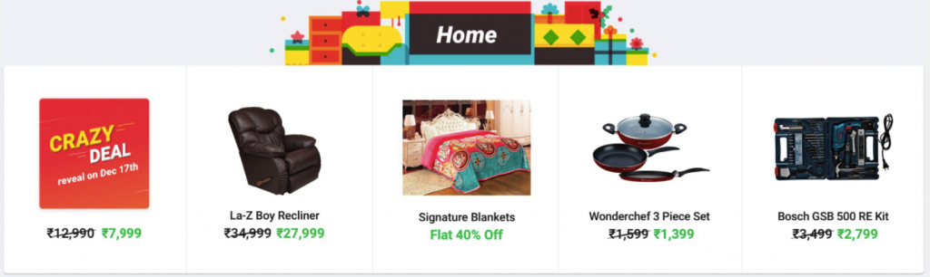 Discounts and Offers on Flipkart mahasale Home OFfers