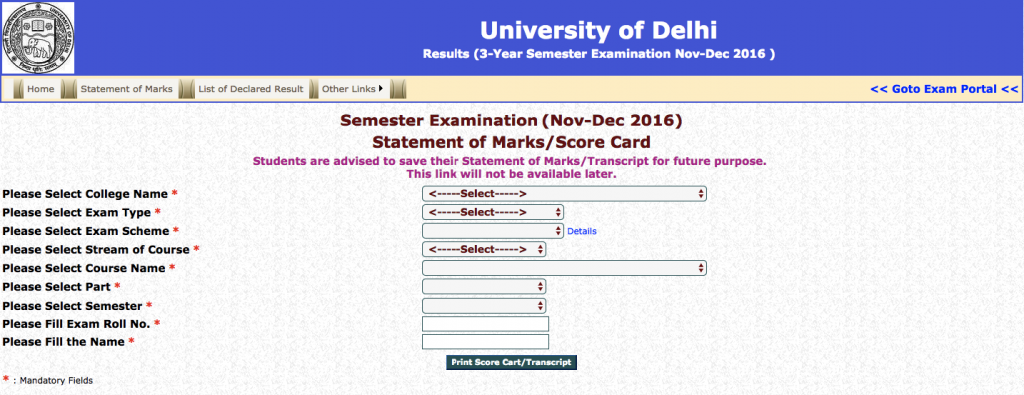 Check Your DU Result Live on Official Site