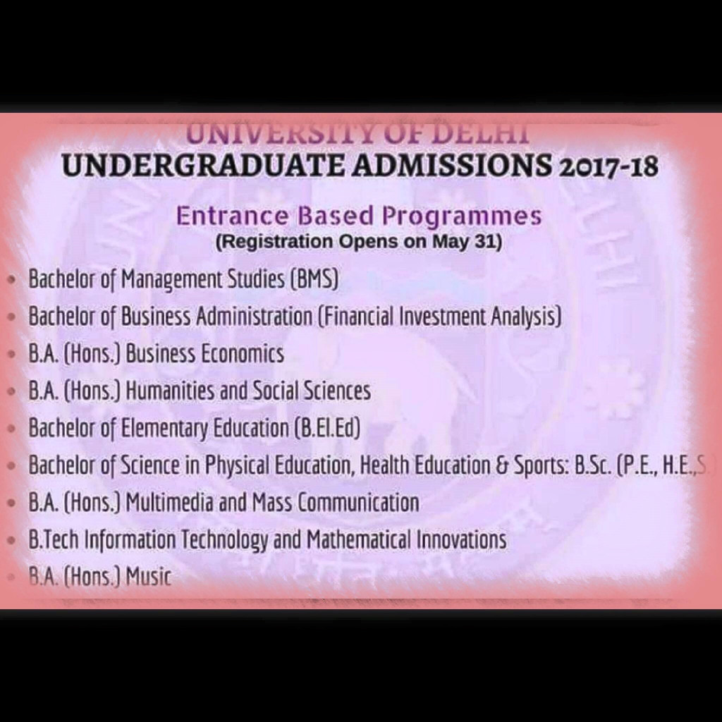 2017 Entrance Programmes Enrolment date